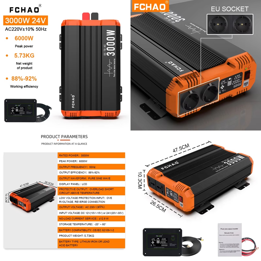 Off Grid Solar Inverter 48V 6000W - Inversor de Onda Sinusoidal Pura Fuera