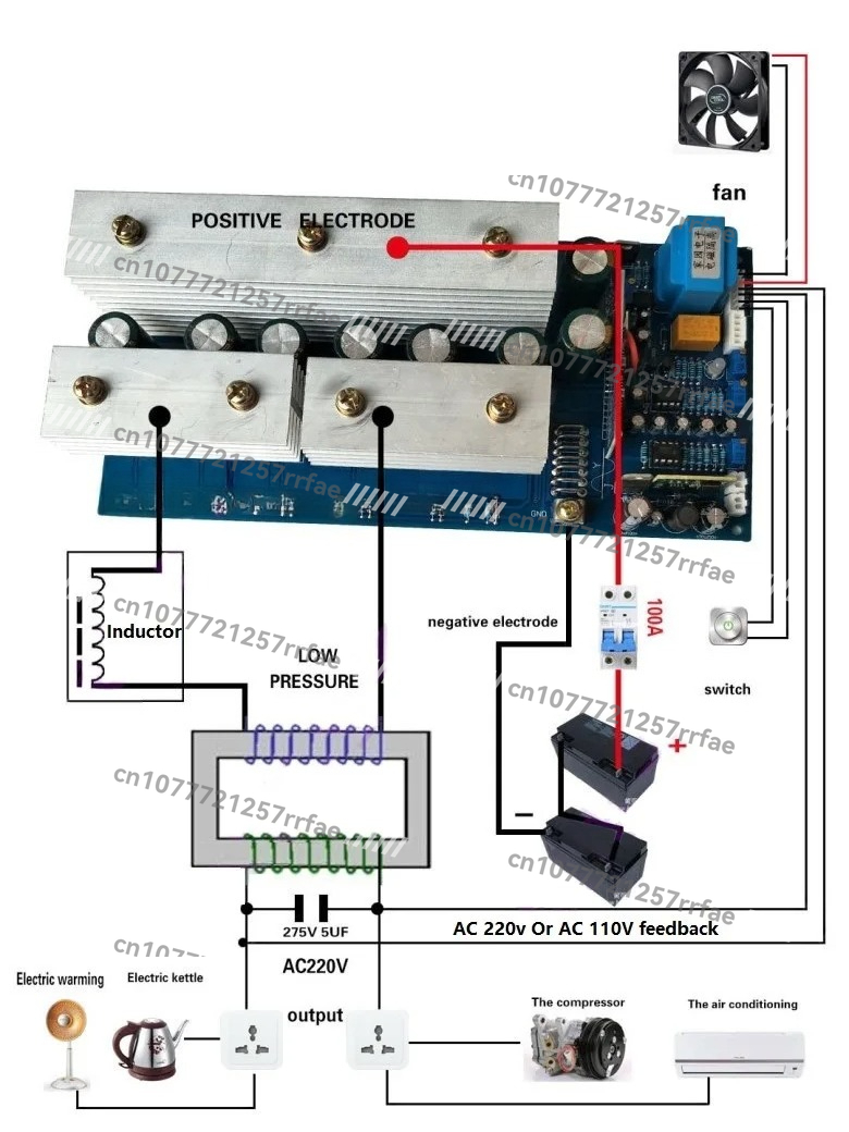 12v 24v 36v 48V 60v 72v CC a C - Pure Sine Wave Inverter Board 24V 48V reseña y precio