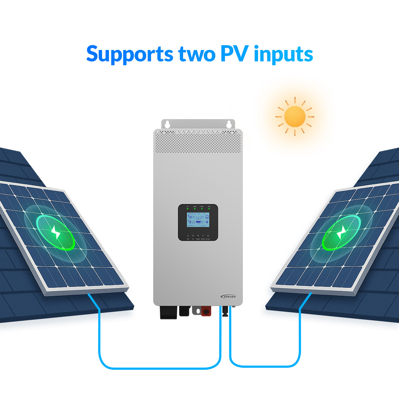 Inversor Epever de CC 24V 48V  - Hybrid Solar Inverter 5.5Kw Mppt 48V reseña y precio