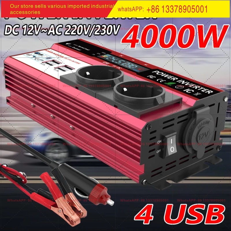 Inversor de corriente de 12V a - Power Inverter 12V 220V 4000W Continuous reseña y precio