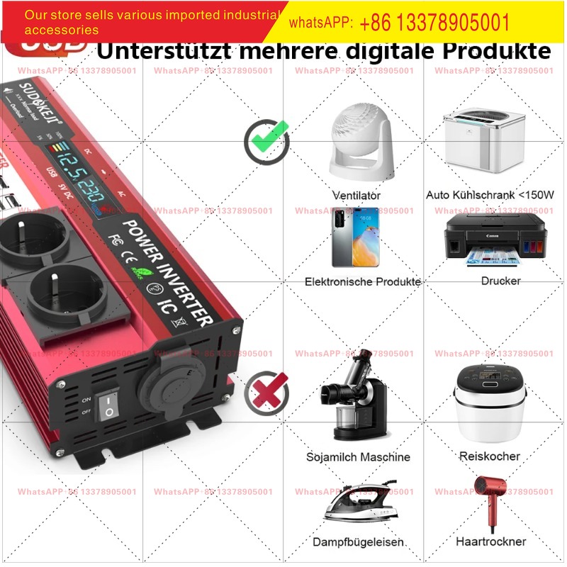 Inversor de corriente de 12V a - Power Inverter 12V 220V 4000W Continuous reseña y precio