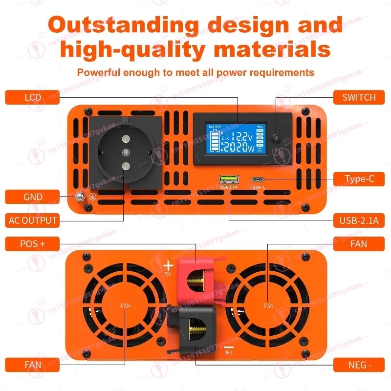 Pico 4000W 12v 24V 48v CC a CA - Power Inverter 12V 220V 4000W Continuous reseña y precio