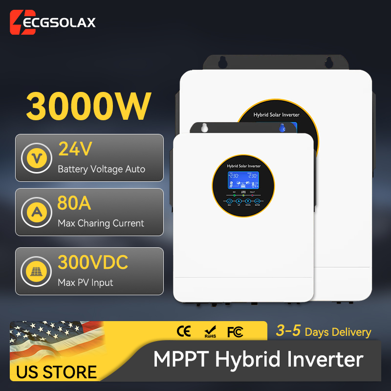 Inversor Solar Híbrido ECGSOLA - Inverter Pure Sine Wave 60Hz 120V 3000W reseña y precio