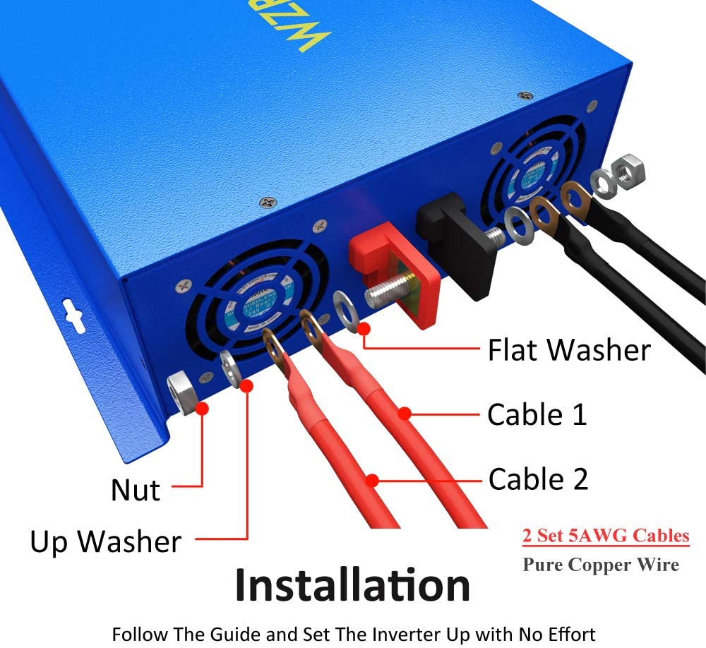 Inversor de potencia de onda s - Inverter Pure Sine Wave 60Hz 120V 3000W reseña y precio