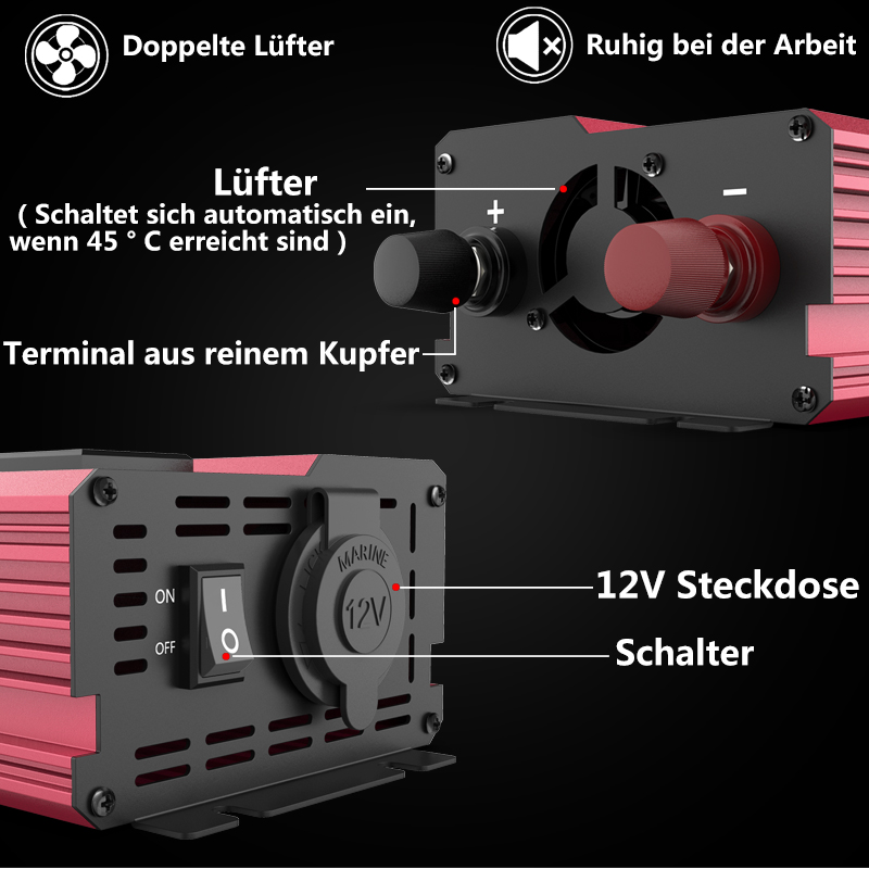 Inversor de corriente de 12V a - Power Inverter 12V 220V 4000W Continuous reseña y precio